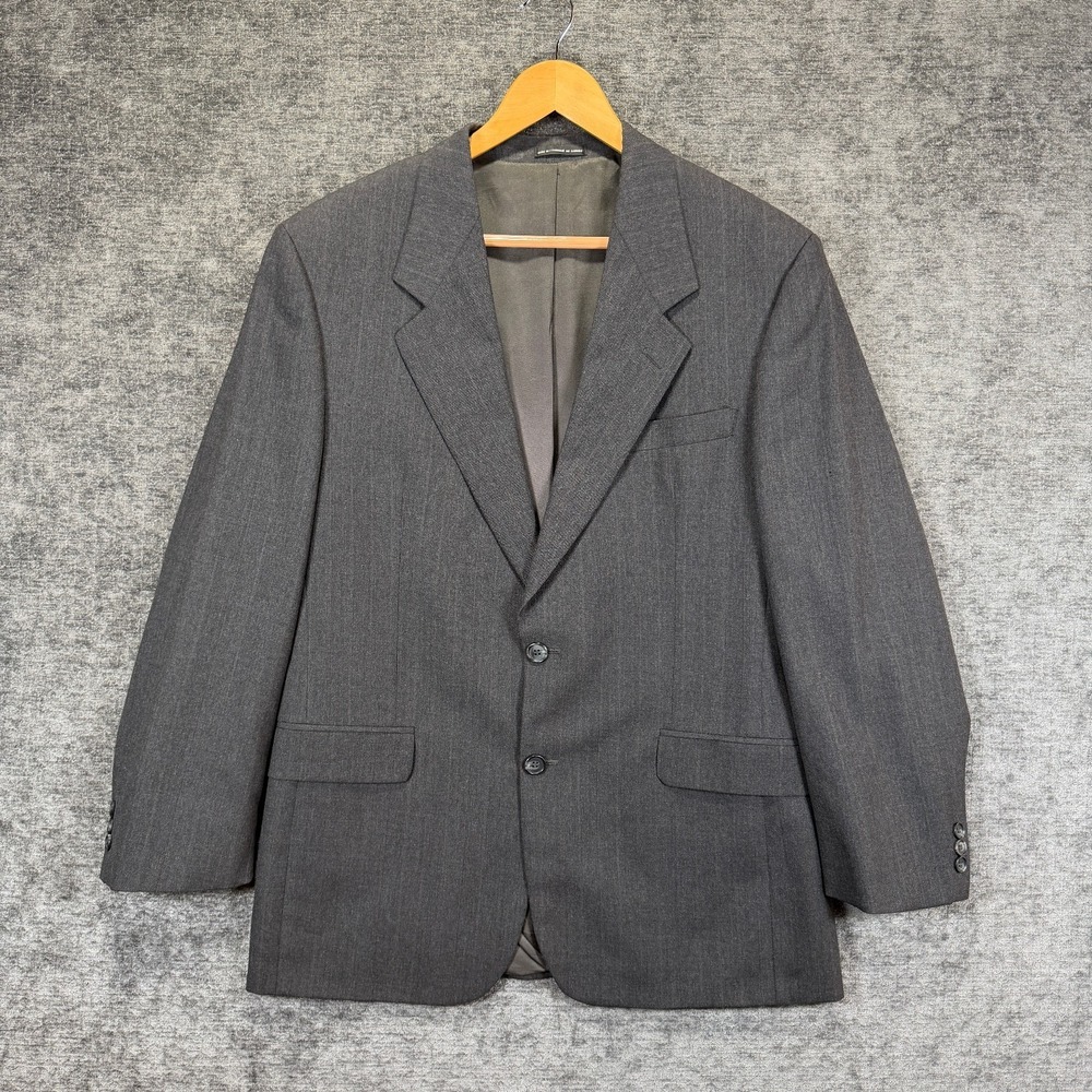 Pierre Balmain Blazer Pinstripe Gray Wool Mens 40R